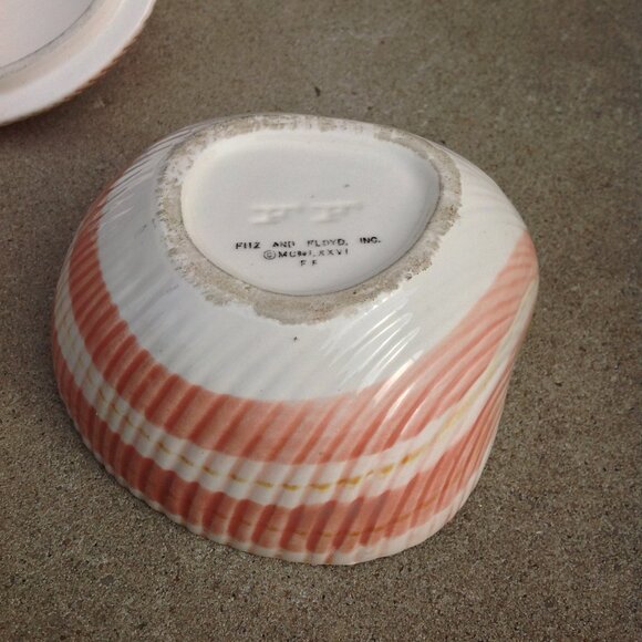 Fitz & Floyd Vanity Ceramic Box + Lid Peach Pink Mollusk Shell Coquille - Picture 13 of 16